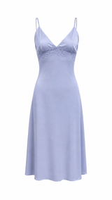 Vestido Largo Satinado Lavanda