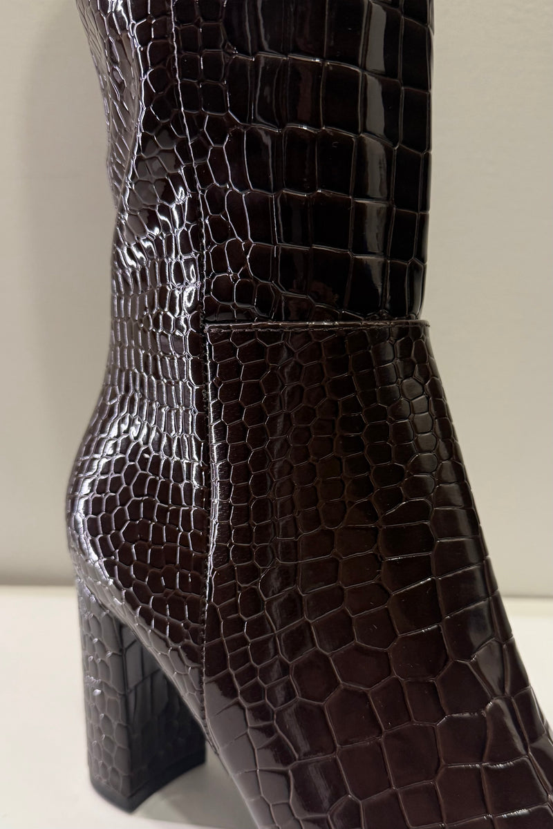 Botas Charol Textura Cafe