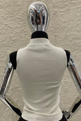 Blusa App Dorada Halter Beige