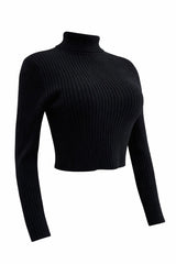 Top Cuello Tortuga Tela Punto Negro