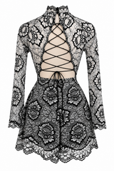 Jumper De Encaje Blanco y Negro