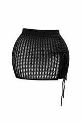 Falda Corta Crochet Negra