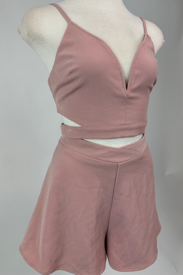 Set Rosa de short con top