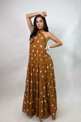 Vestido Largo Poka Camel
