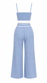 Set de Pantalón y Croptop Azul