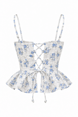 Croptop Floreado Azul