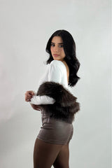 Short Vinipiel con Cinto Cafe