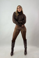 Sweater Oversize Cuello Tortuga Espresso