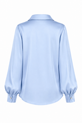Camisa Manga Bombacha Azul