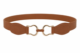 Cinto Beige Elastico Hebilla Dorada
