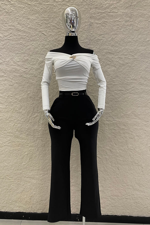 Pantalon con Cinto Velvet Negro