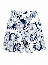 Short Floreado Blanco con Azul