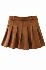 Falda Velvet Plisada Chocolate