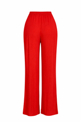 Pantalón Tipo Palazo Abierto En Piernas Rojo