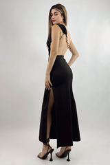 Vestido Midi One Shoulder Negro