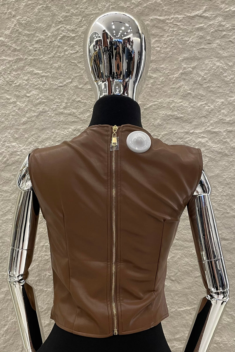 Top Corrugado Vinipiel Café