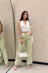 Top Halter Encaje Blanco