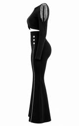 Set de Pantalon Con Top Hombreras Negro