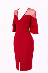 Vestido Midi Con Transparencia