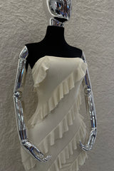 Vestido Beige con Olanes