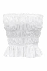 Crop Top Elastico Blanco