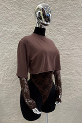 Pantiblusa Tshirt Encaje Cafe