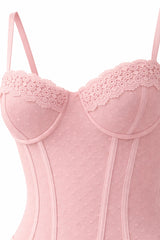Pantiblusa Encaje Corset Rosa