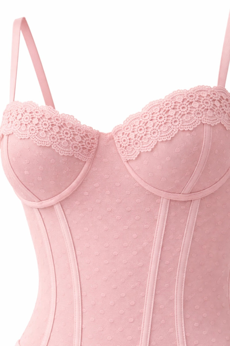 Pantiblusa Encaje Corset Rosa – Zorra Store