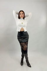 Blusa Manga Larga App Dorada Blanco