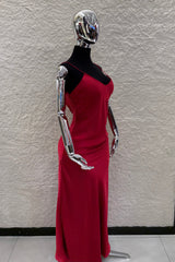 Vestido Satin Largo Rojo
