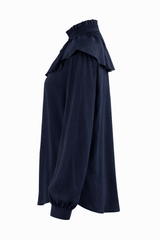 Blusa Suelta con Olán Negro