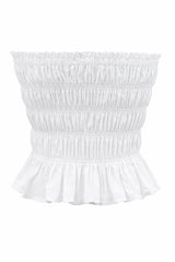 Crop Top Elastico Blanco