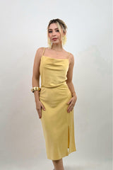 Set Blusa y Falda Satin Amarilla