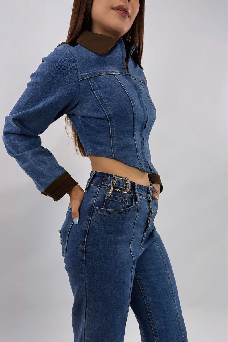 Pantalon Hebillas Denim