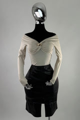 Falda Midi Vinipiel Negra