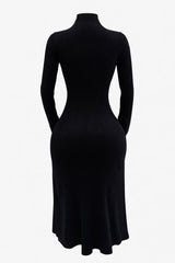 Vestido Midi Tela Sweater Negro