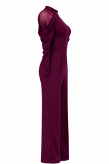 Romper Ajustado Tinto Manga Transparente