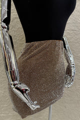 Falda Corta Rhinestone Cafe