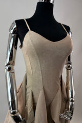 Vestido Corto Olanes Beige