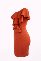 Vestido Corto strapple y Rufles