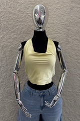 Top Halter Satin Amarillo