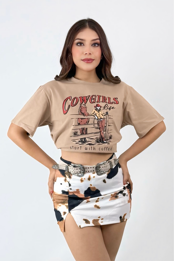 Falda Print Cow Cafe