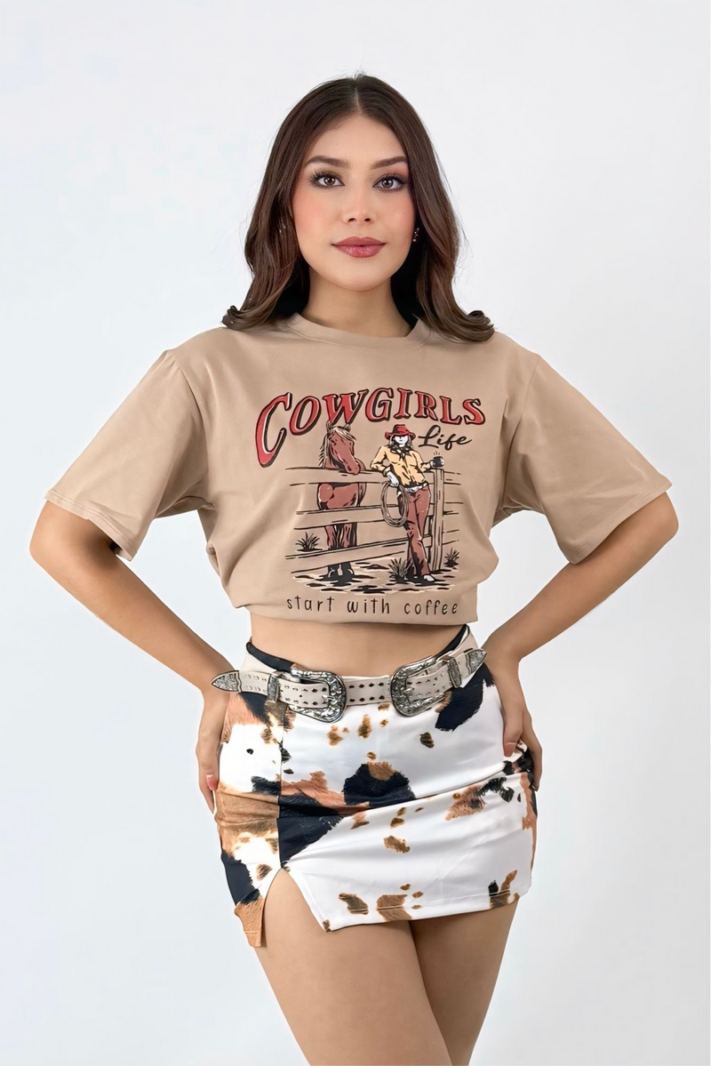 Falda Print Cow Cafe