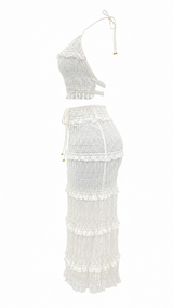Set Top y Falda Olanes Beige