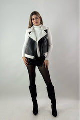 Chaleco Vinipiel Faux Fur Negro