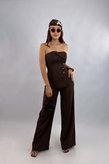 Set Top y Pantalon Olgado Cafe