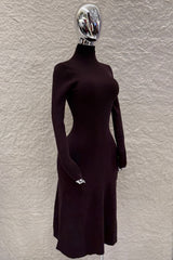 Vestido Midi Tela Sweater Cafe