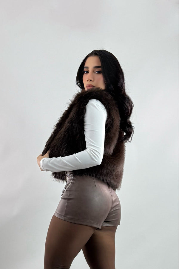 Chaleco Fox Fur Cafe