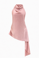 Blusa Halter Satinada Rosa