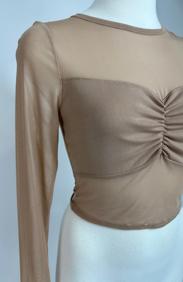 Croptop Mesh Beige